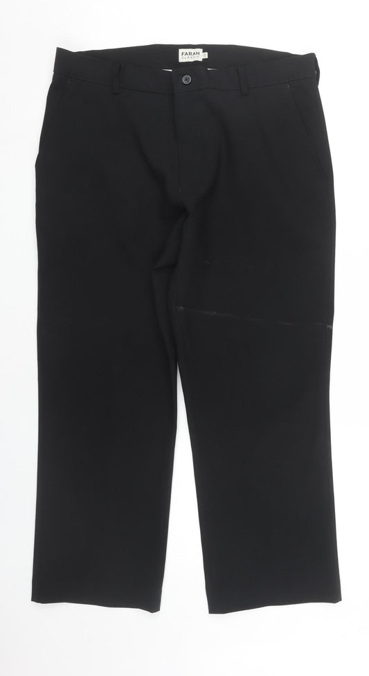 Farah Men's Classic Black Dress Pants, Size 34