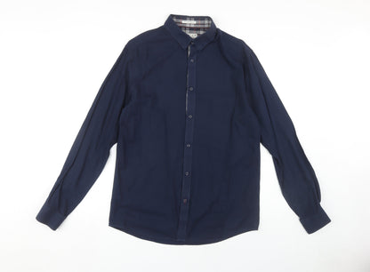 Jack & Jones Men's Large Blue Casual Long Sleeve Shirt