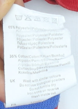 Slazenger Men's Red Striped Polo Shirt L