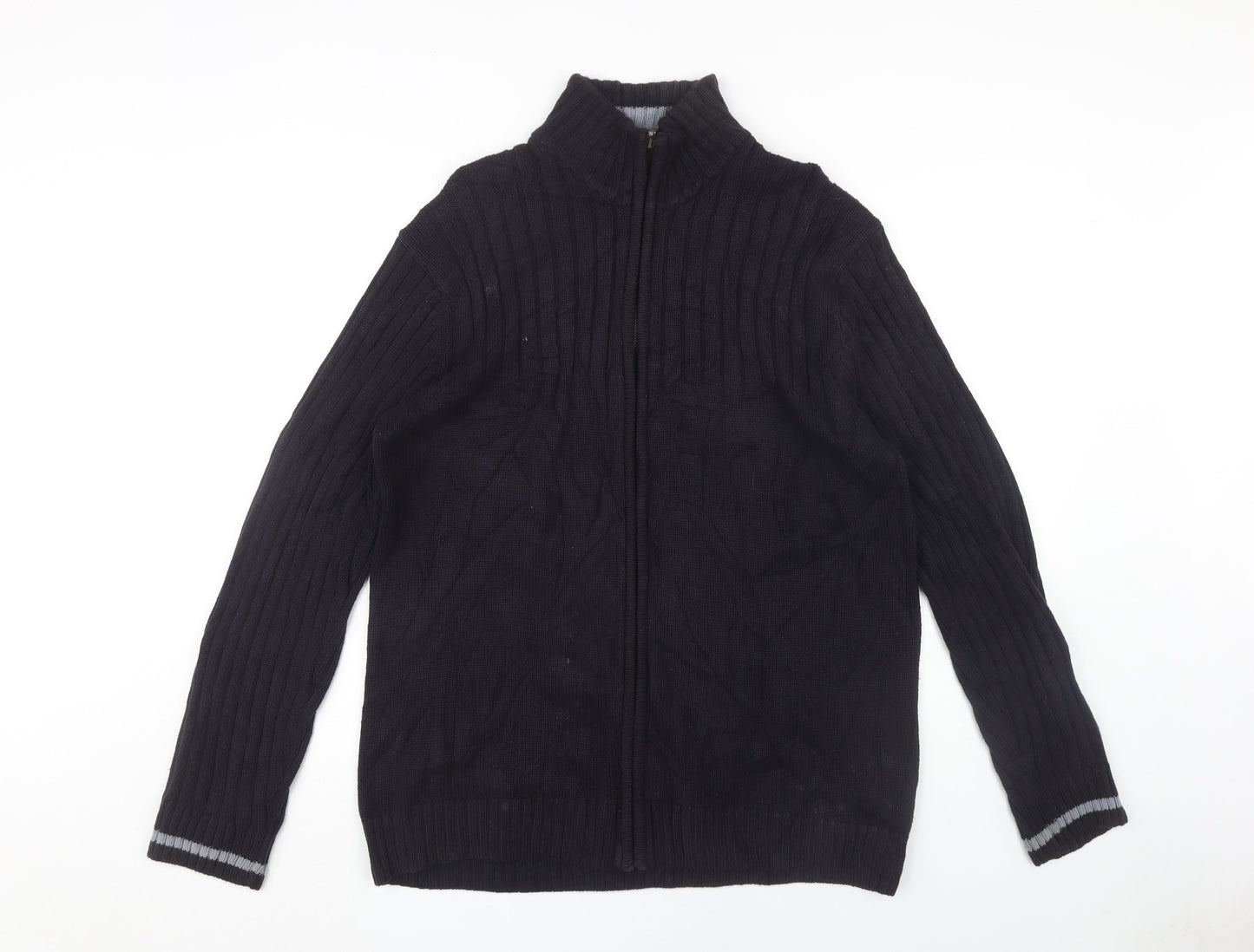 Thomas Nash Men's Black Full Zip Jumper L