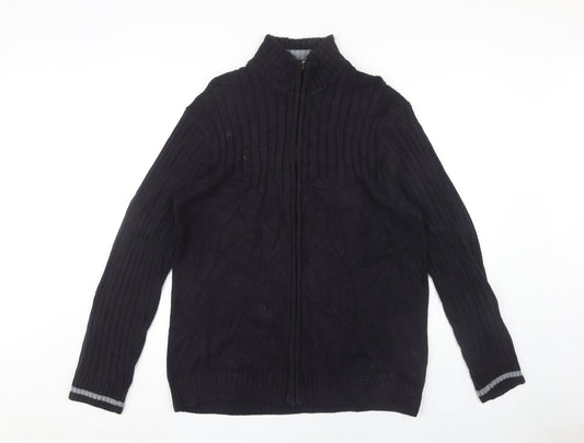 Thomas Nash Men's Black Full Zip Jumper L