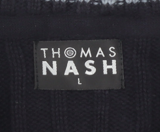 Thomas Nash Men's Black Full Zip Jumper L