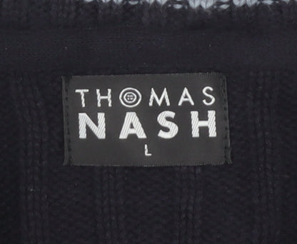 Thomas Nash Men's Black Full Zip Jumper L