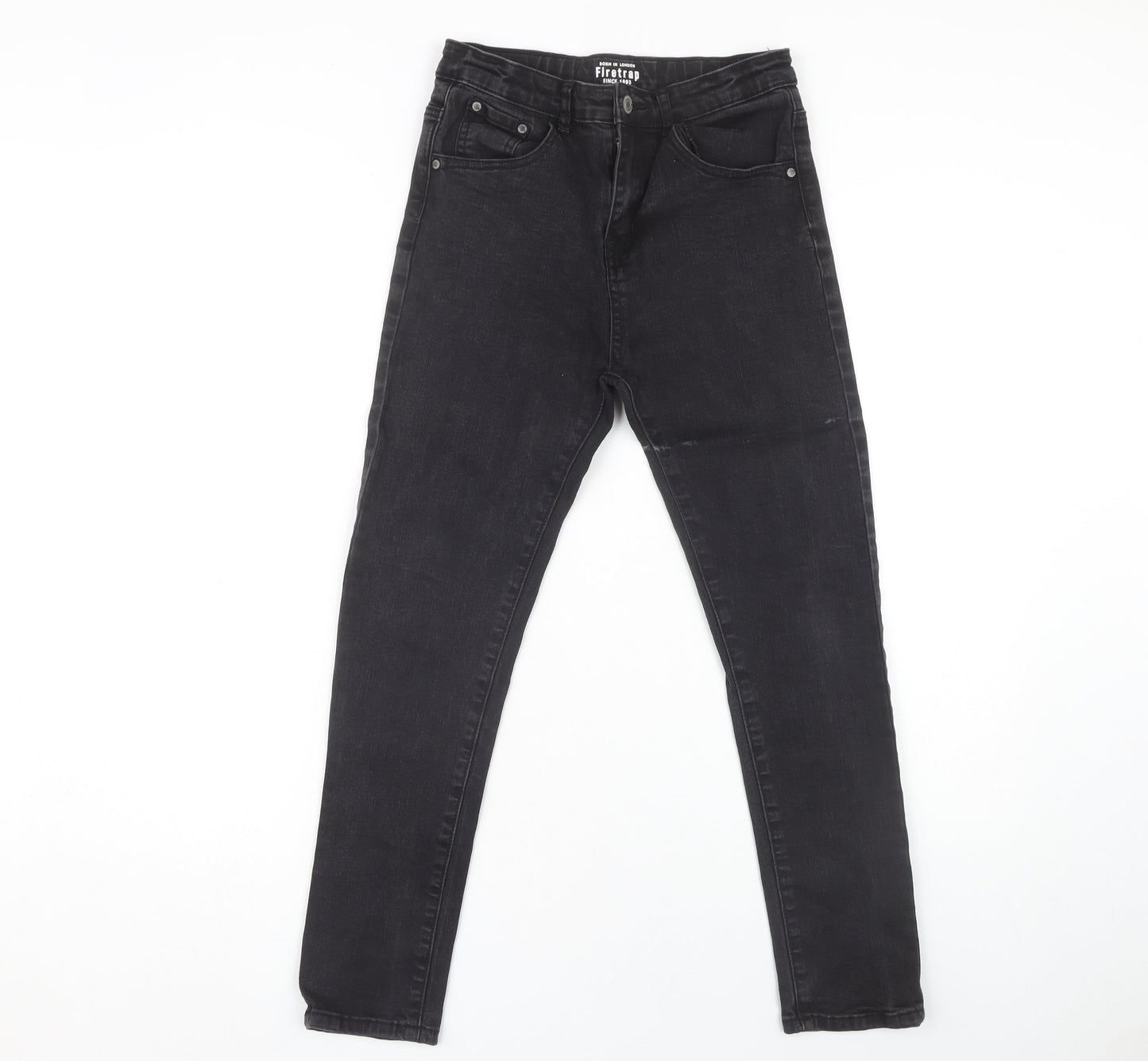 Firetrap Boys Black Skinny Jeans, Size 13 Years