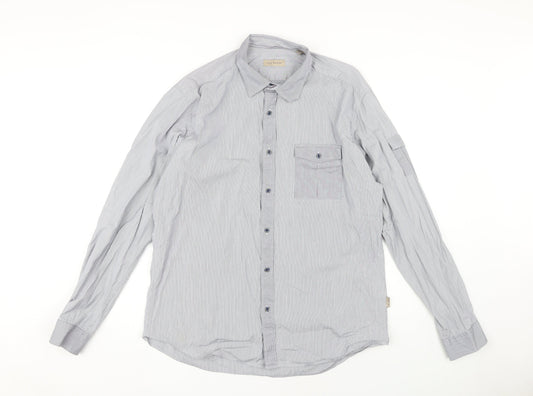 Ted Baker Men's Grey Pinstripe Dress Shirt Size 16