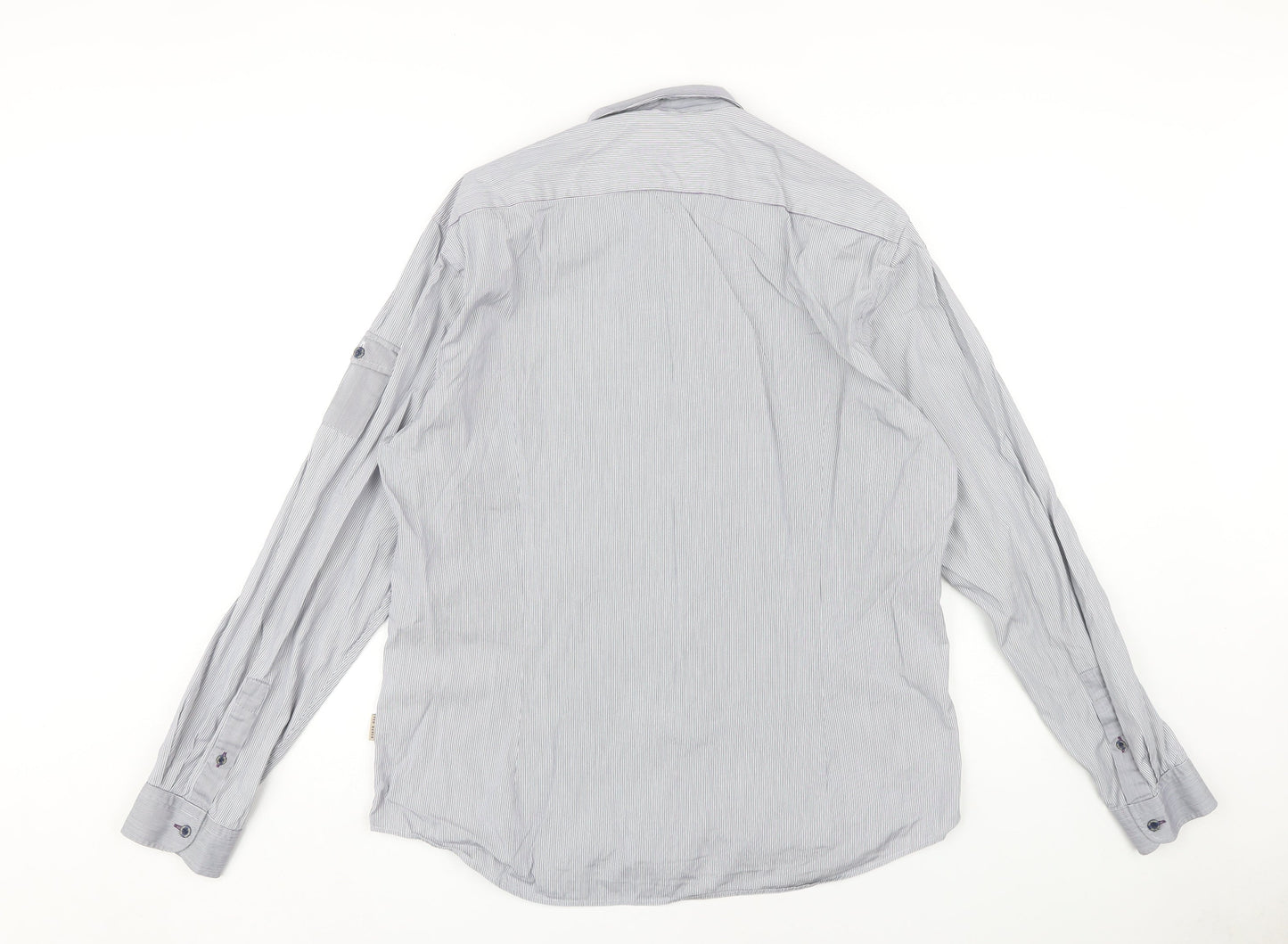 Ted Baker Men's Grey Pinstripe Dress Shirt Size 16