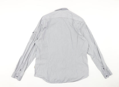 Ted Baker Men's Grey Pinstripe Dress Shirt Size 16