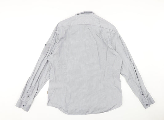 Ted Baker Men's Grey Pinstripe Dress Shirt Size 16