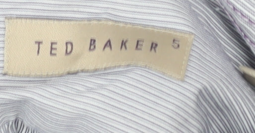 Ted Baker Men's Grey Pinstripe Dress Shirt Size 16