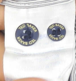 Ted Baker Men's Grey Pinstripe Dress Shirt Size 16