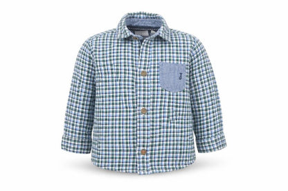 Front view of Jasper Conran Junior boys’ multicoloured check button-up 6-9m
