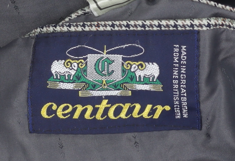 Centaur Men's Grey 40 Blazer, Check Pattern, Vintage