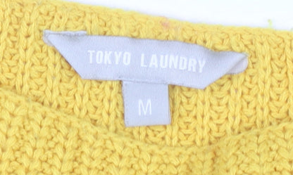 Womens UK Size M Tokyo Laundry Yellow Pullover Jumper