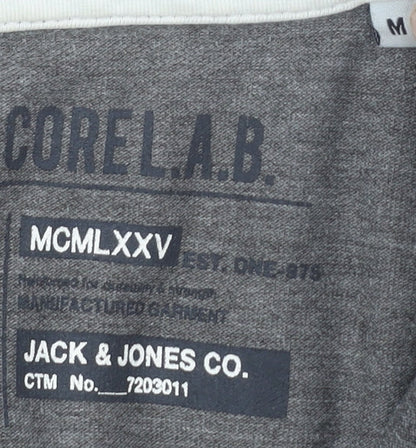 Jack & Jones Men's Grey Polo Shirt, Short Sleeve Casual