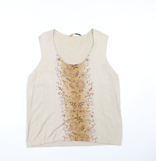 Womens UK Size L Windsmoor Beige Basic Tank