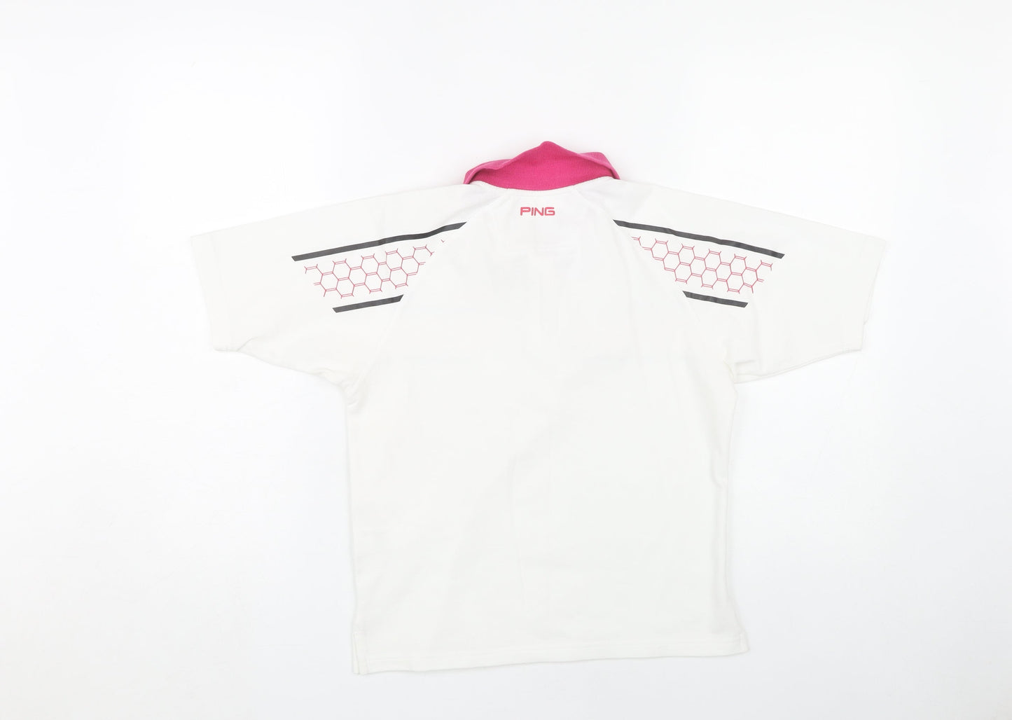 PING Unisex Kids White Polo Shirt M