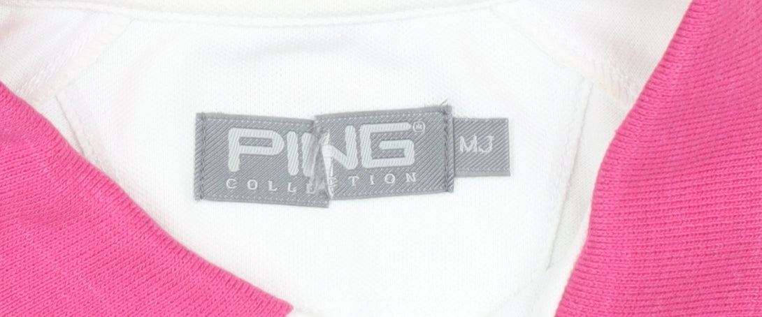 PING Unisex Kids White Polo Shirt M