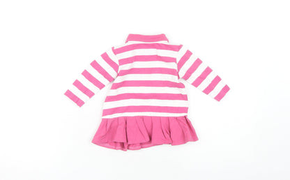 An Original Penguin Pink Striped Unisex Baby Dress, 3-6 M