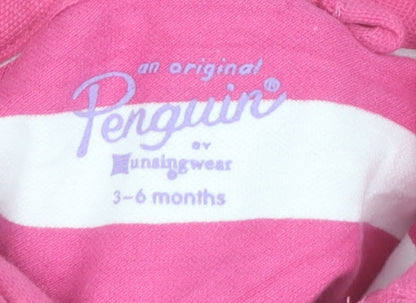 An Original Penguin Pink Striped Unisex Baby Dress, 3-6 M