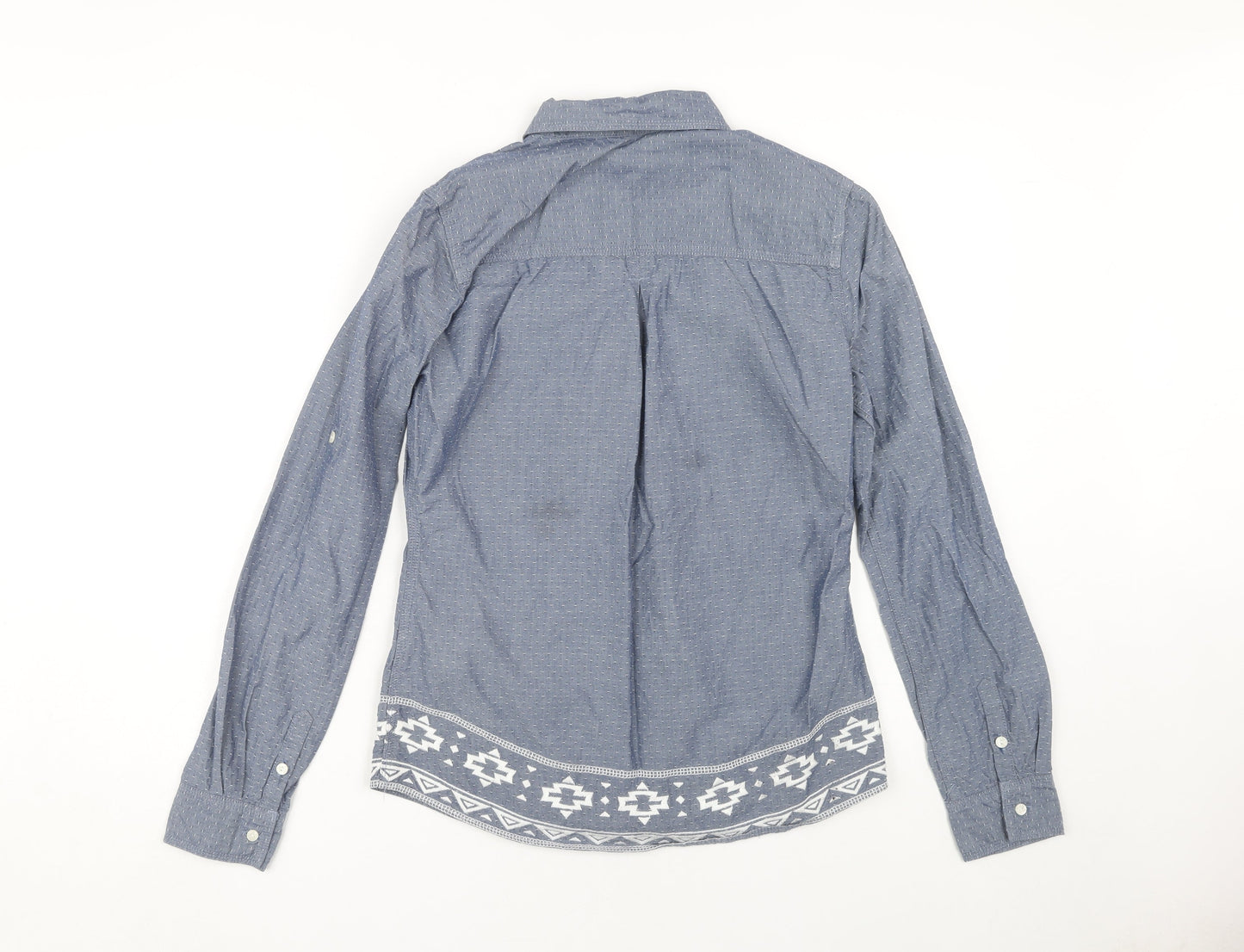 Womens UK Size S Superdry Blue Basic Button-Up