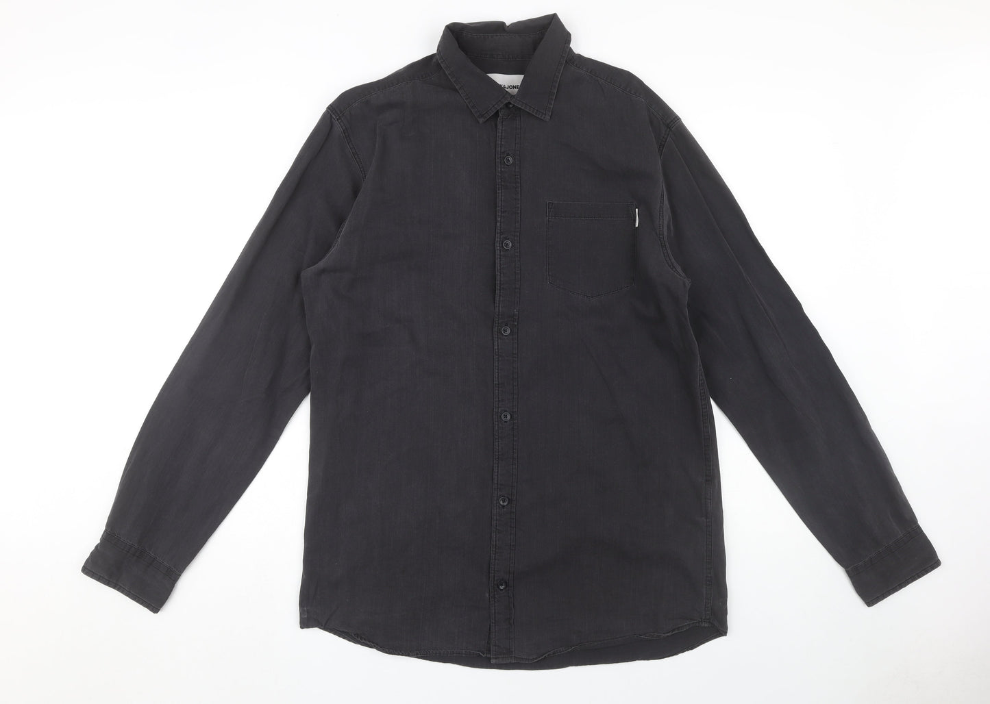 Jack & Jones Men's Black Button-Up Shirt L