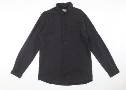 Jack & Jones Men's Black Button-Up Shirt L