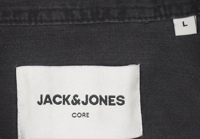 Jack & Jones Men's Black Button-Up Shirt L