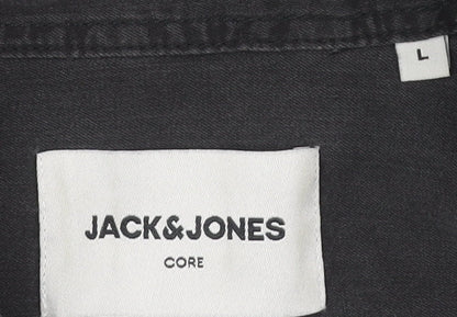 Jack & Jones Men's Black Button-Up Shirt L