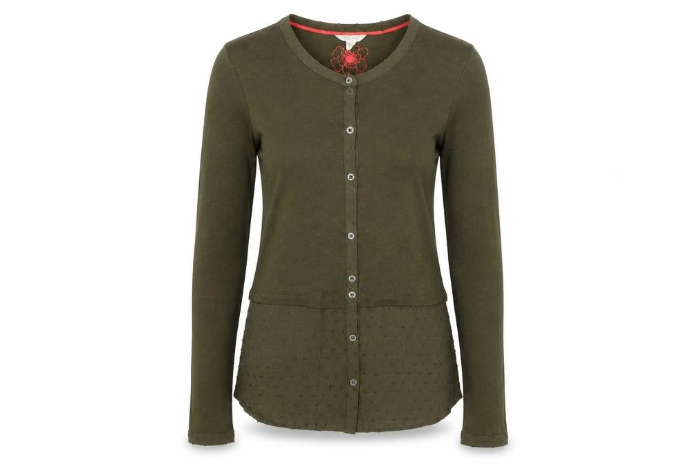 Womens UK Size 6 White Stuff Green Basic Button-Up