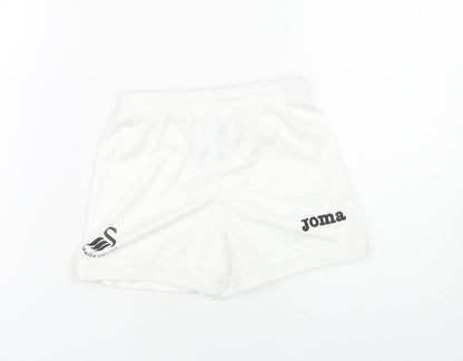 Joma Boys White Athletic Shorts Size 4 Polyester