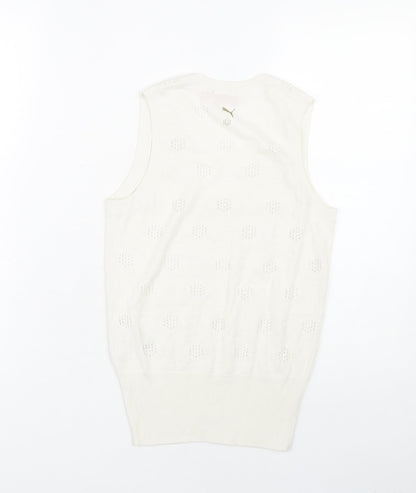 Puma Women's White Knit Vest Size 6