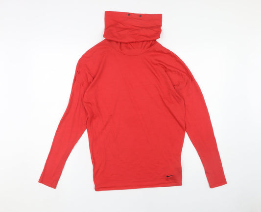 Nike Men's Red Pullover XS Slim Fit High Neck Top