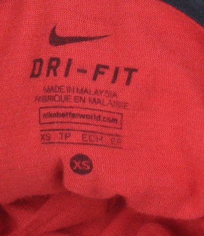 Nike Men's Red Pullover XS Slim Fit High Neck Top