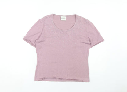 Womens UK Size 10 Eastex Pink Basic T-Shirt
