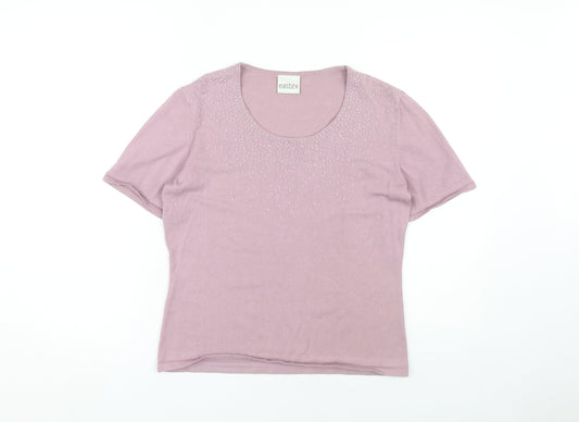 Womens UK Size 10 Eastex Pink Basic T-Shirt