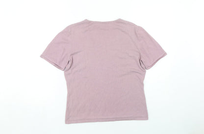 Womens UK Size 10 Eastex Pink Basic T-Shirt