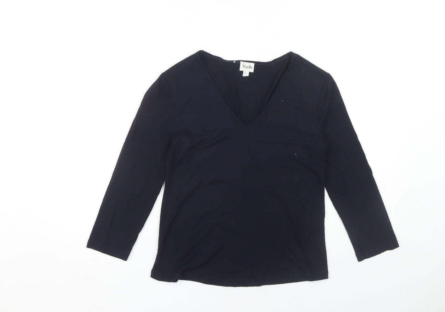 Womens UK Size S Viyella Black Basic Blouse