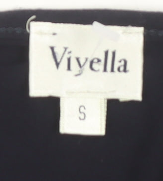 Womens UK Size S Viyella Black Basic Blouse