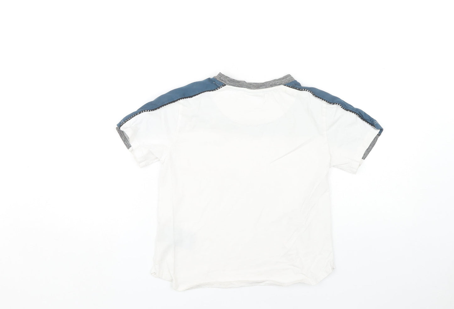 Sonneti Boys Colourblock T-Shirt, White/Grey/Blue, Size 7-8