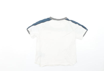 Sonneti Boys Colourblock T-Shirt, White/Grey/Blue, Size 7-8