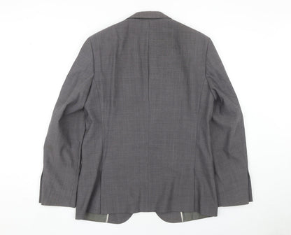 Moss London Men's Grey Slim Fit Blazer, Size M