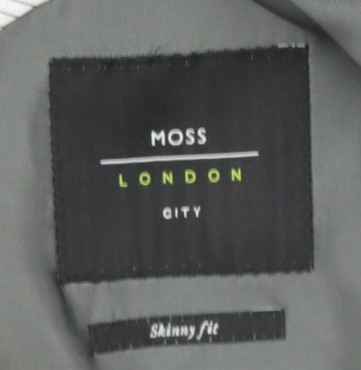 Moss London Men's Grey Slim Fit Blazer, Size M