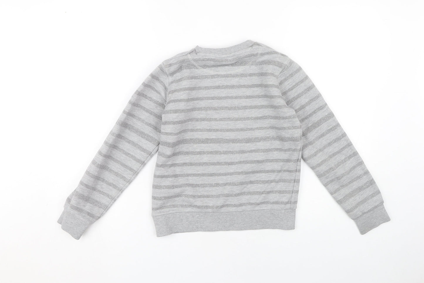 Bench Boys Grey Graphic Striped Pullover Sweatshirt 9-10 Yrs