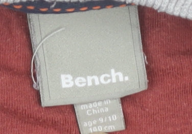 Bench Boys Grey Graphic Striped Pullover Sweatshirt 9-10 Yrs