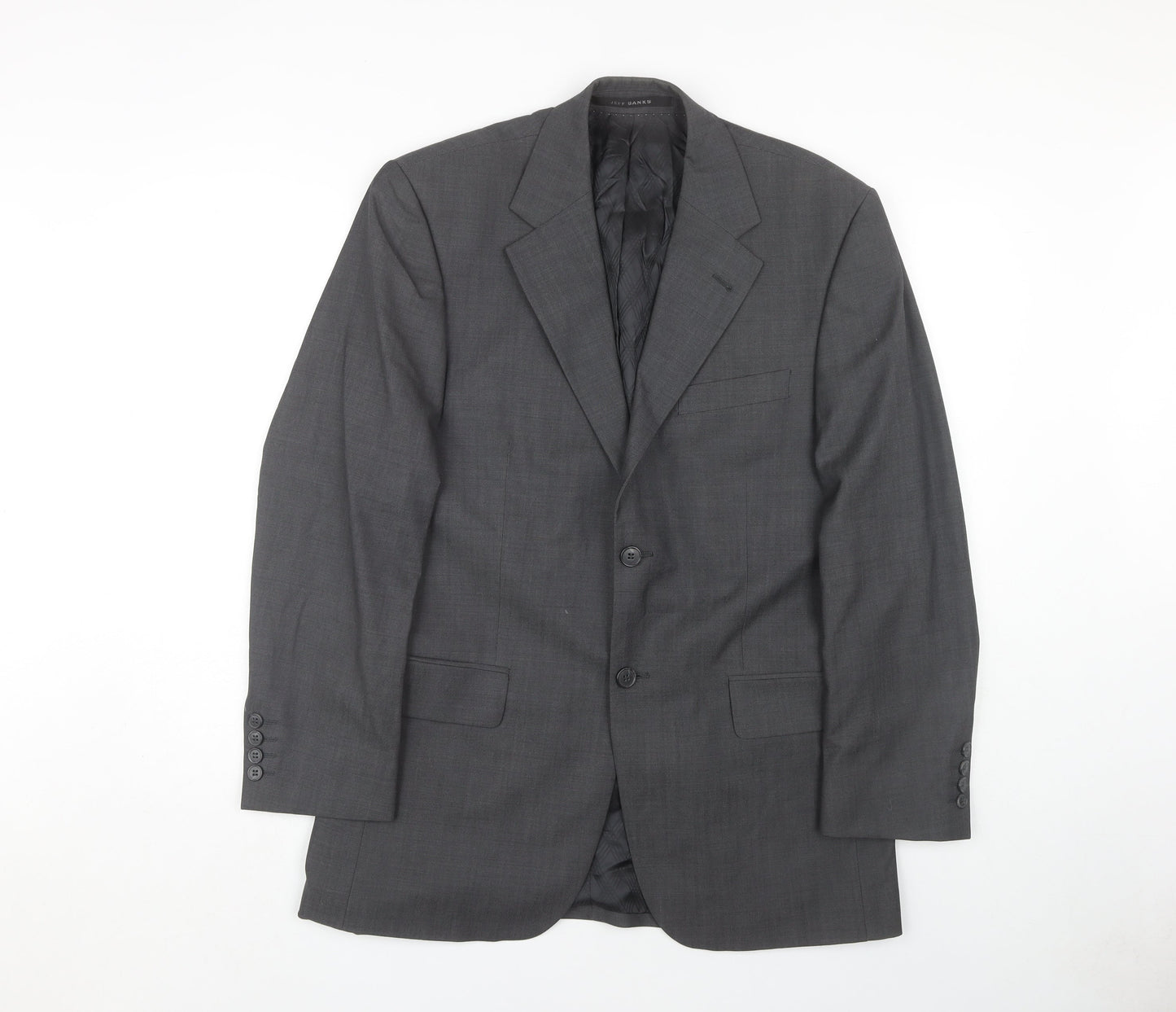 Mens UK Size 38 Jeff Banks Regular Grey Suit Jacket