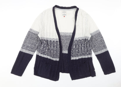 SoulCal & Co Women's Blue Open Front Cardigan, Size 14