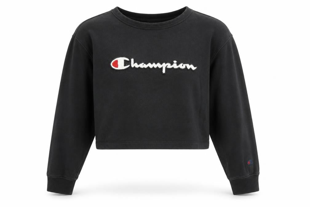 Womens UK Size S Champion Black Pullover Sweatshirt