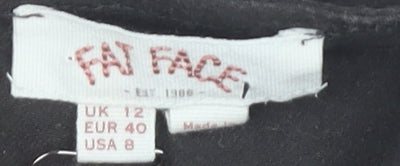 Fat Face Women's Black Floral Dress, Size 12, Sleeveless