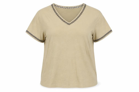 Womens UK Size L Plus Windsmoor Beige Basic T-Shirt