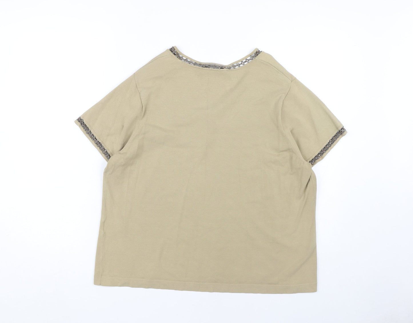 Womens UK Size L Plus Windsmoor Beige Basic T-Shirt